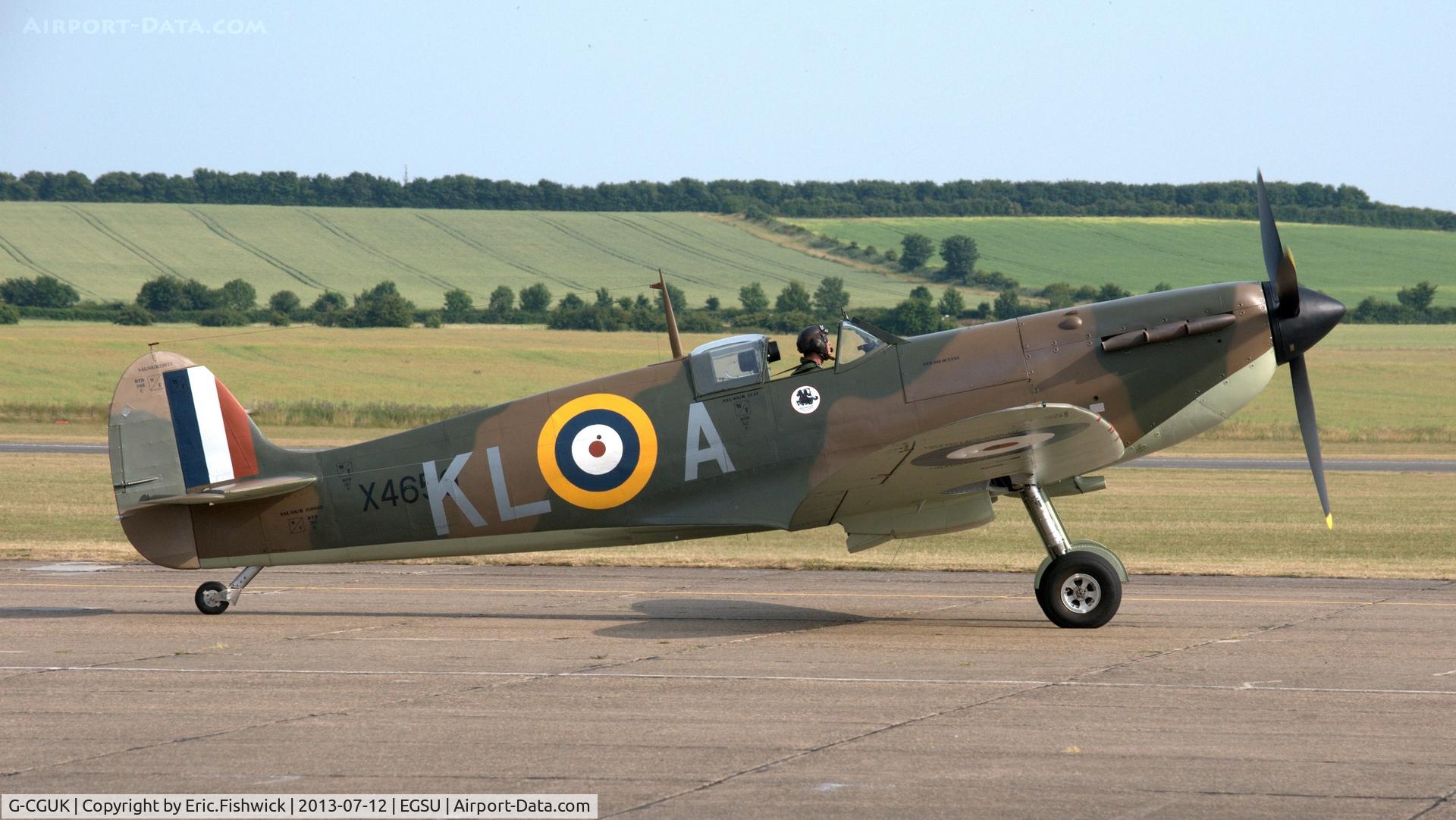 G-CGUK, 1940 Supermarine 300 Spitfire Mk1A C/N 6S-75531, 2. X4650 on the eve of Flying Legends Air Show, Duxford - July 2013.