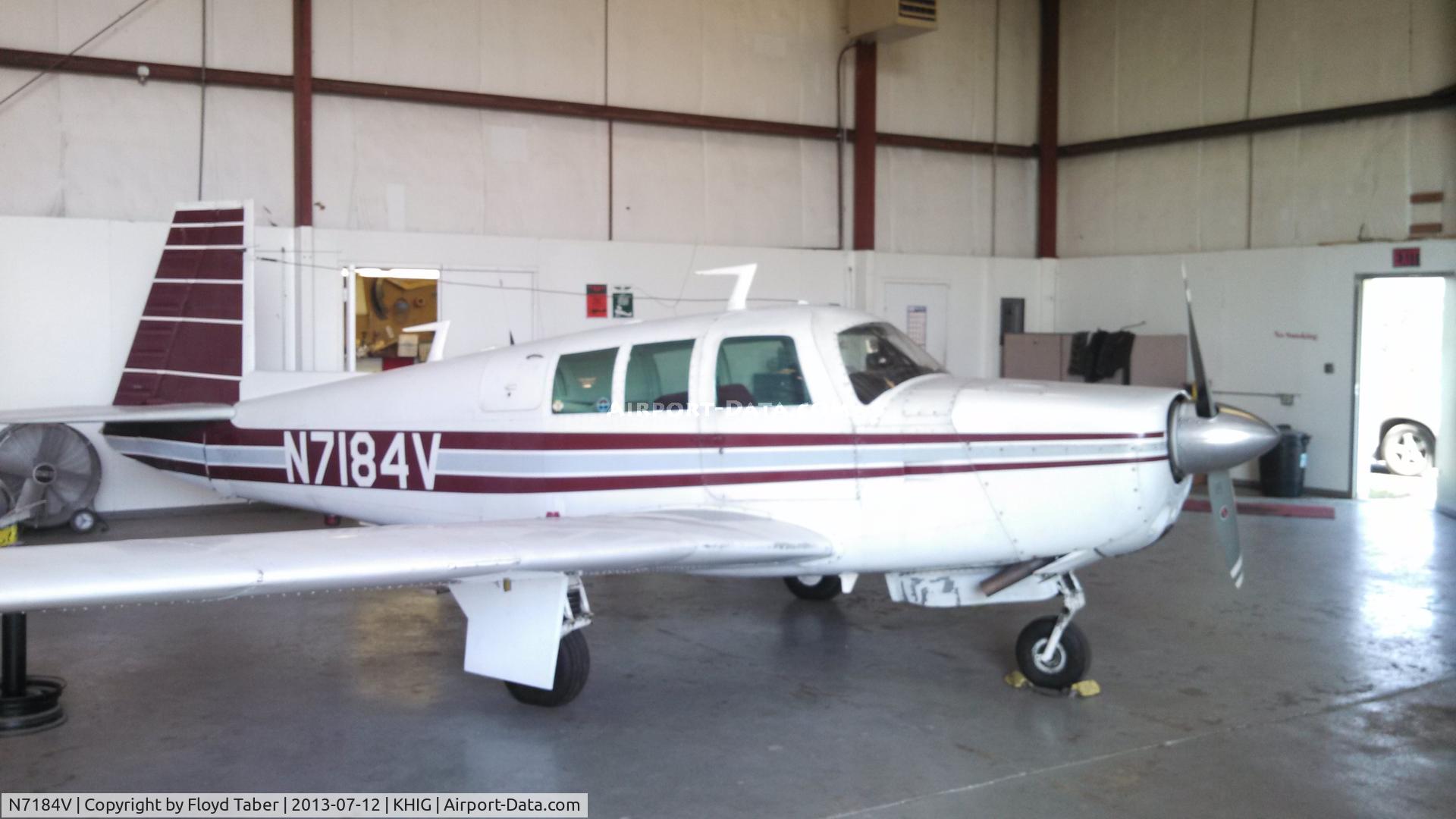 N7184V, 1975 Mooney M20F Executive C/N 22-1182, Sitting in her hangar