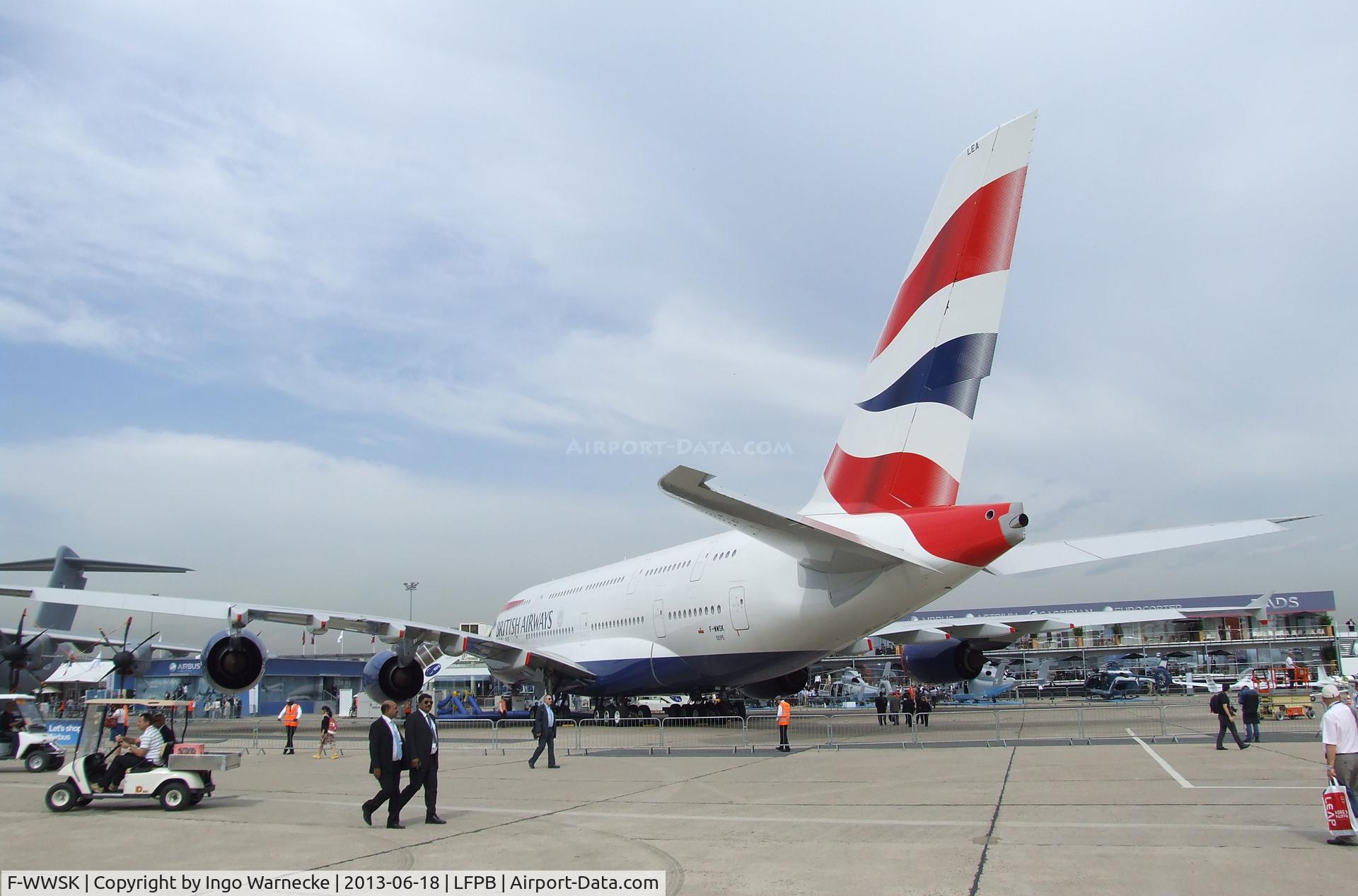 F-WWSK, 2012 Airbus A380-841 C/N 095, Airbus A380-841 for British Airways at the Aerosalon 2013, Paris