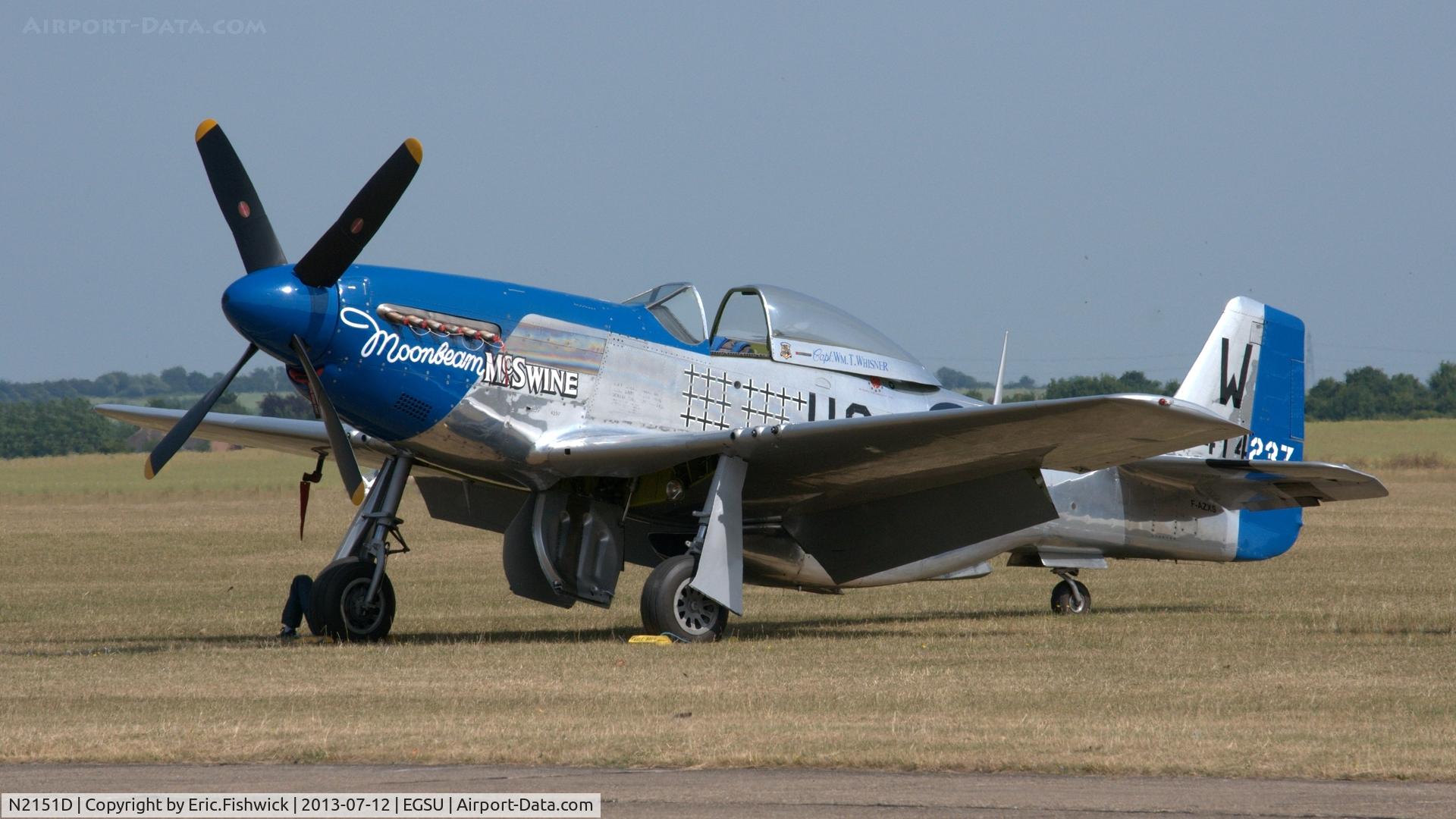N2151D, 1944 North American F-51D Mustang C/N 122-40196, 3. 414237 on the eve of Flying Legends Air Show, Duxford - July 2013.