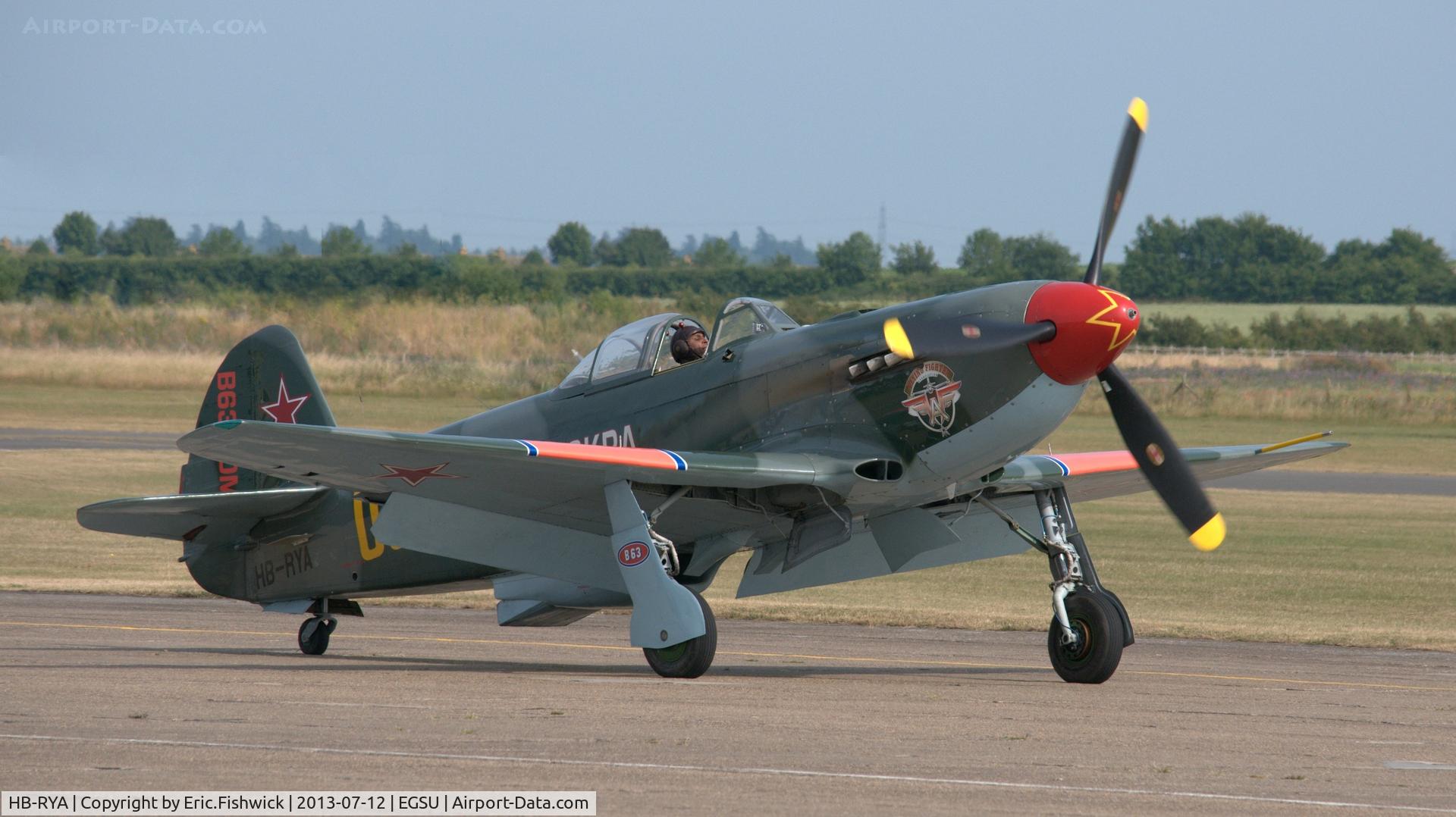 HB-RYA, Yakovlev Yak-9UM C/N 0470406, 3. HB-RYA on the eve of Flying Legends Air Show, Duxford - July 2013.
