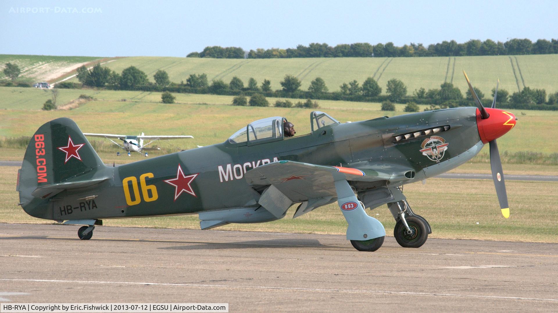 HB-RYA, Yakovlev Yak-9UM C/N 0470406, 2. HB-RYA on the eve of Flying Legends Air Show, Duxford - July 2013.