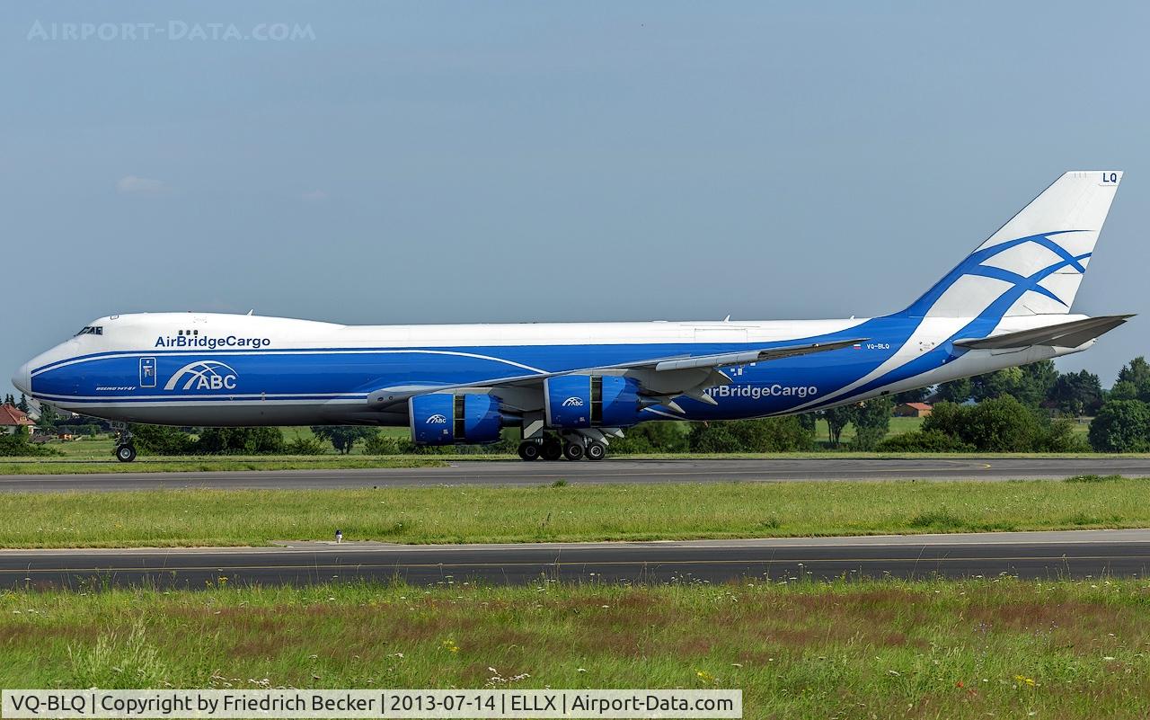 VQ-BLQ, 2011 Boeing 747-8HVF/SCD C/N 37581, decelerating after touchdown