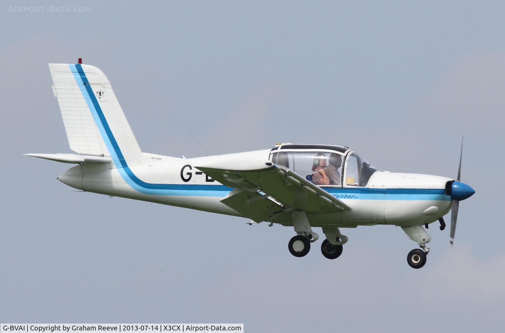 G-BVAI, 1990 PZL-Okecie PZL-110 Koliber 150 C/N 03900040, About to touch down at Northrepps.
