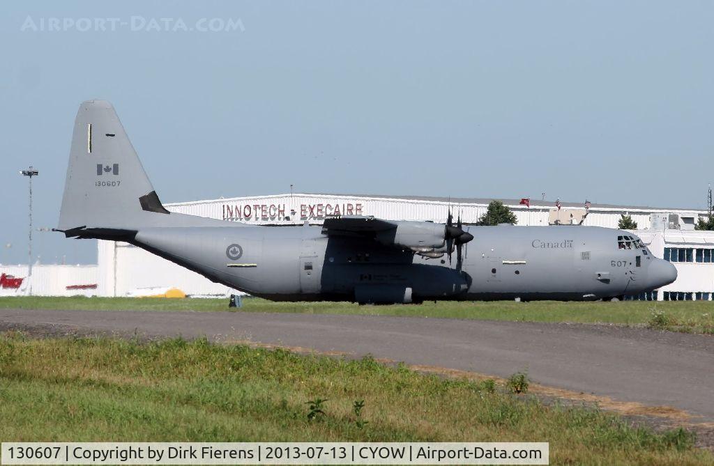 130607, 2011 Lockheed Martin CC-130J-30 Hercules C/N 382-5650, Having just landed on rwy 7, and is now heading for the tarmac.