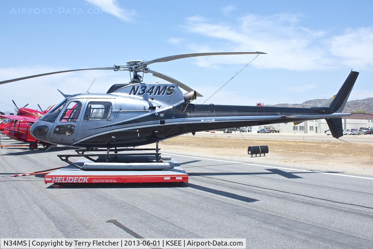 N34MS, Eurocopter AS-350B-2 Ecureuil C/N 7212, At 2013 Wings Over Gillespie Airshow , San Diego , California