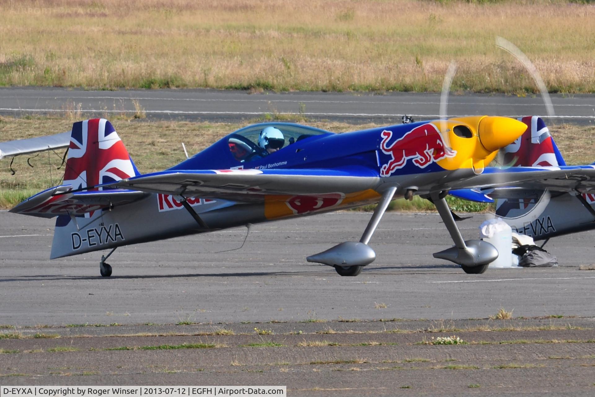 D-EYXA, 2011 XtremeAir XA-41 Sbach 300 C/N 002, One of the visiting Red Bull Matadors aerobatics duo. Arriving for the two day Wales National Air Show, Swansea Bay, UK.