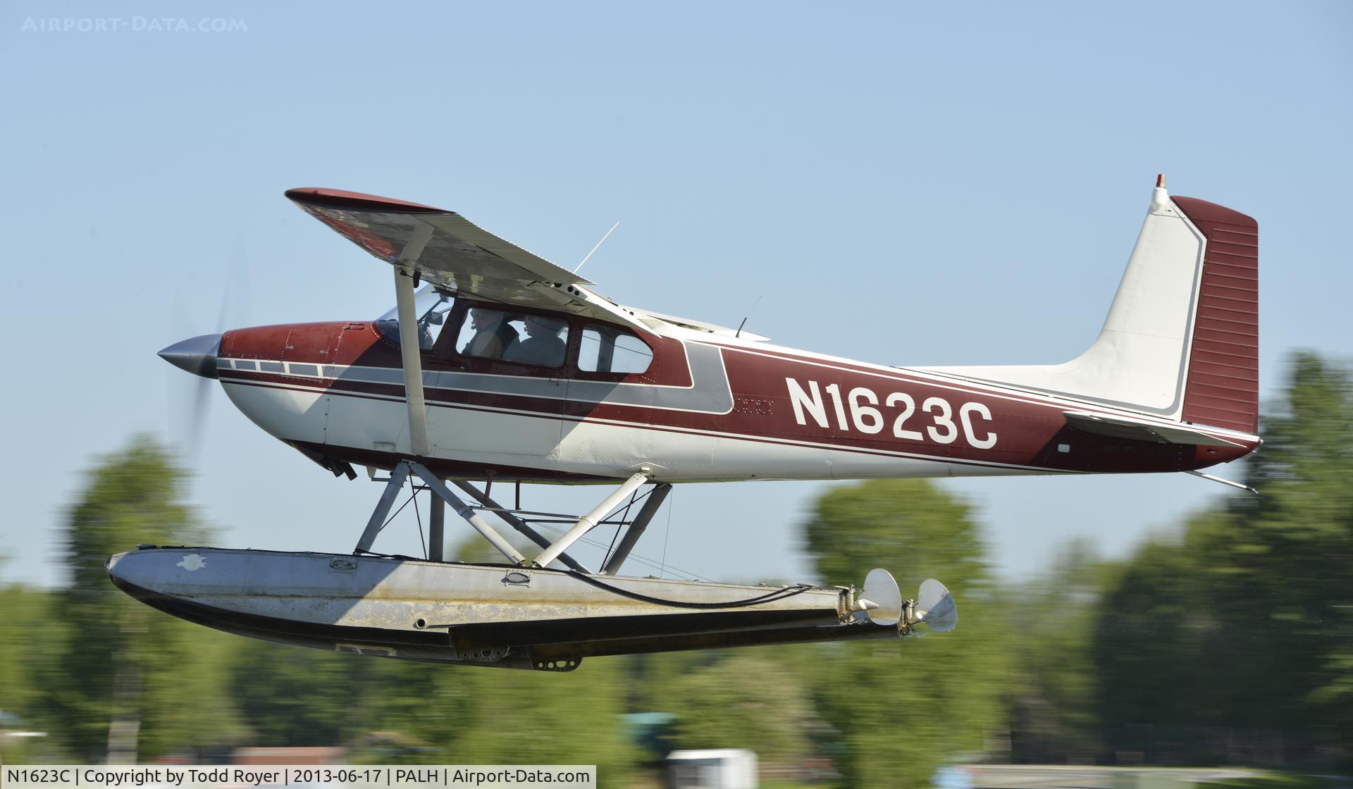 N1623C, Cessna 180 C/N 30323, Departing Lake Hood