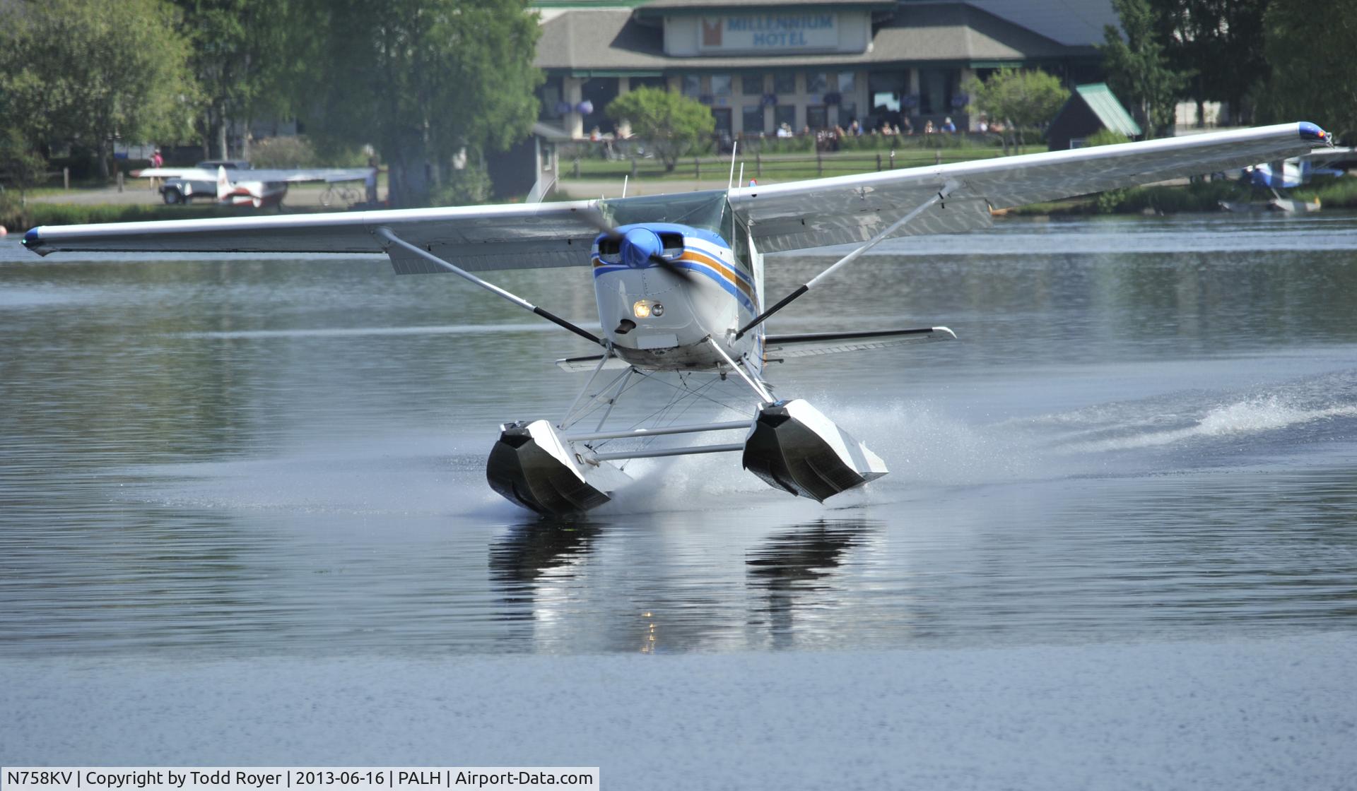 N758KV, 1979 Cessna R172K Hawk XP C/N R1723165, Departing Lake Hood