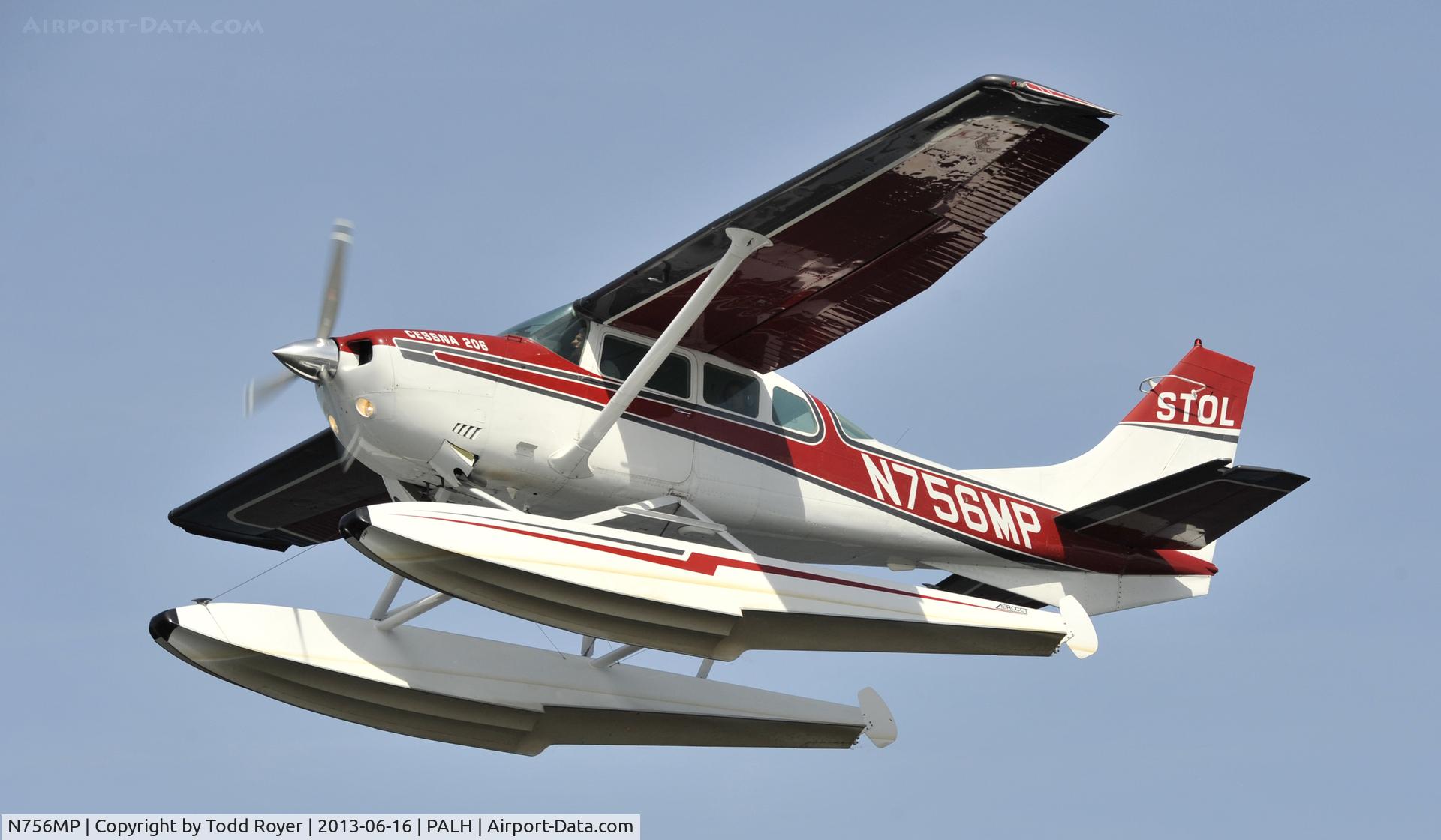 N756MP, 1977 Cessna U206G Stationair C/N U20604202, Departing Lake Hood