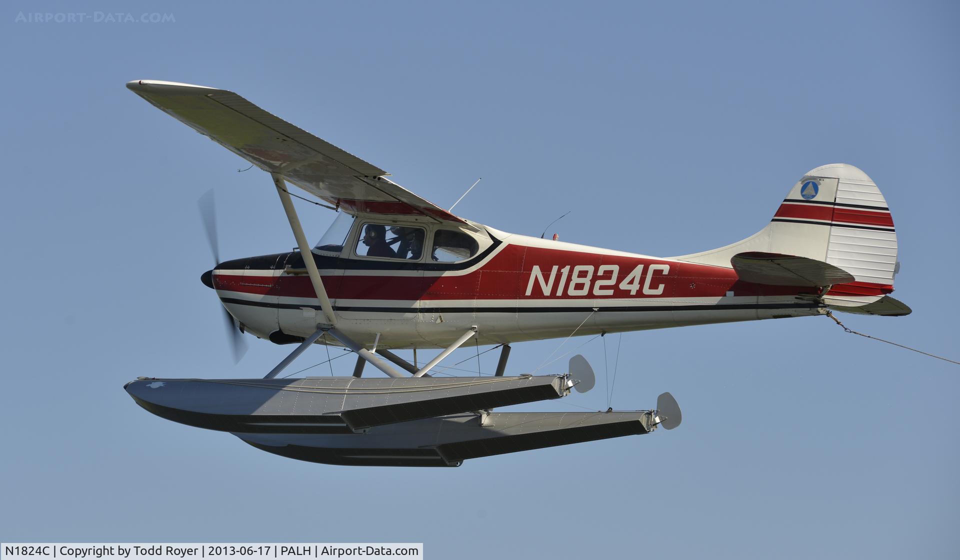 N1824C, 1953 Cessna 170B C/N 25968, Departing Lake Hood