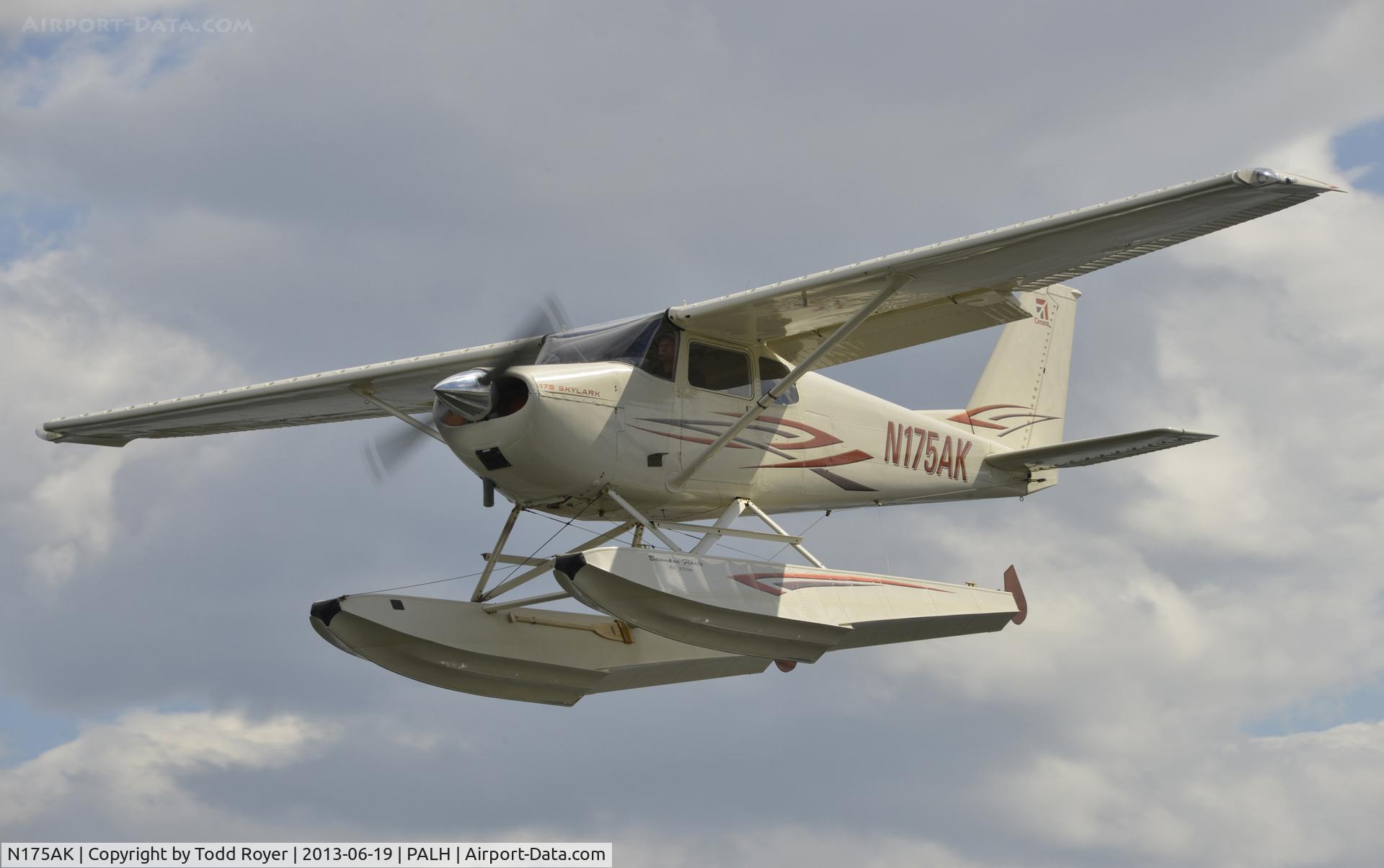 N175AK, 1960 Cessna 175A Skylark C/N 56628, Departing Lake Hood