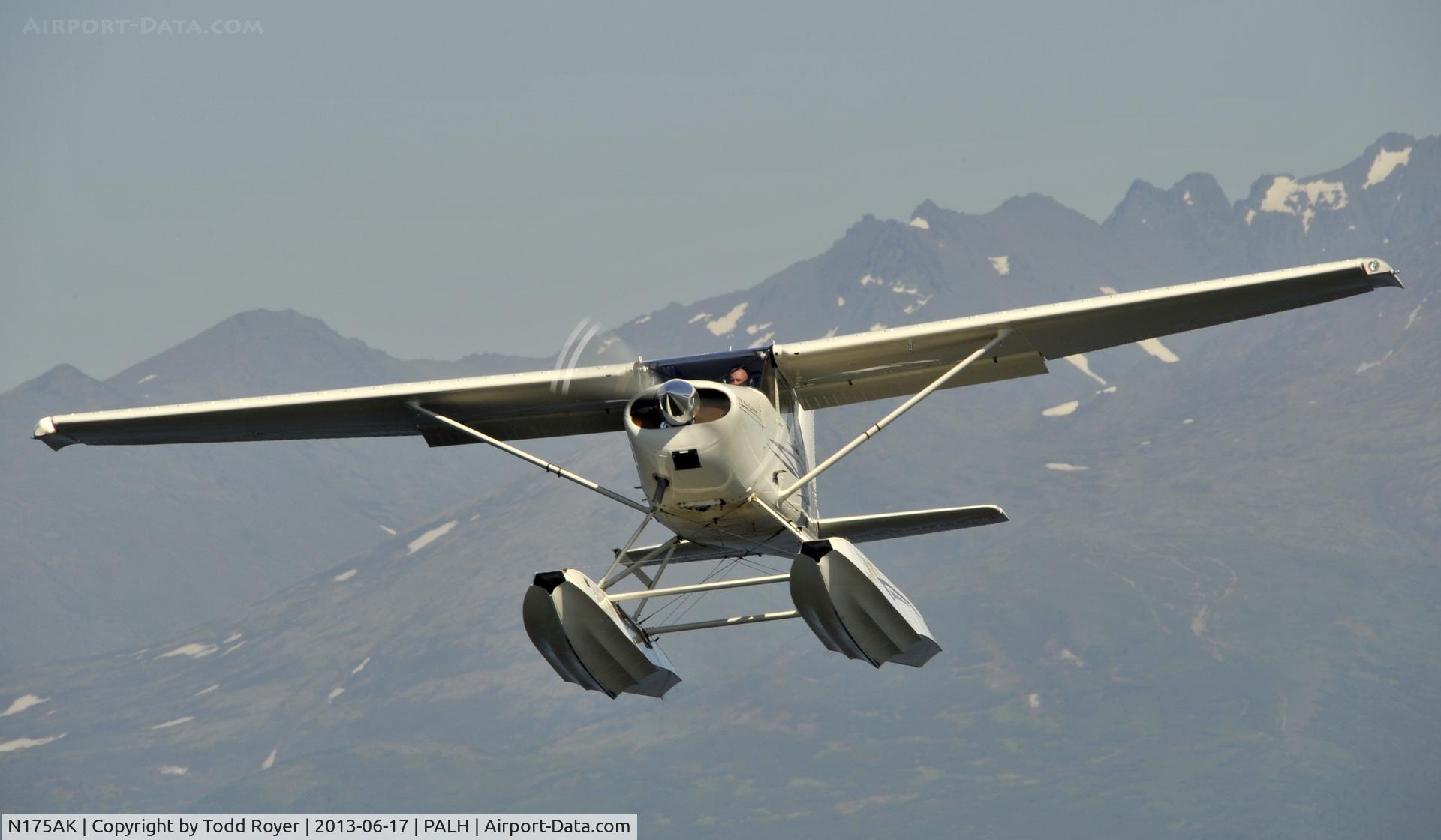 N175AK, 1960 Cessna 175A Skylark C/N 56628, Landing at Lake Hood