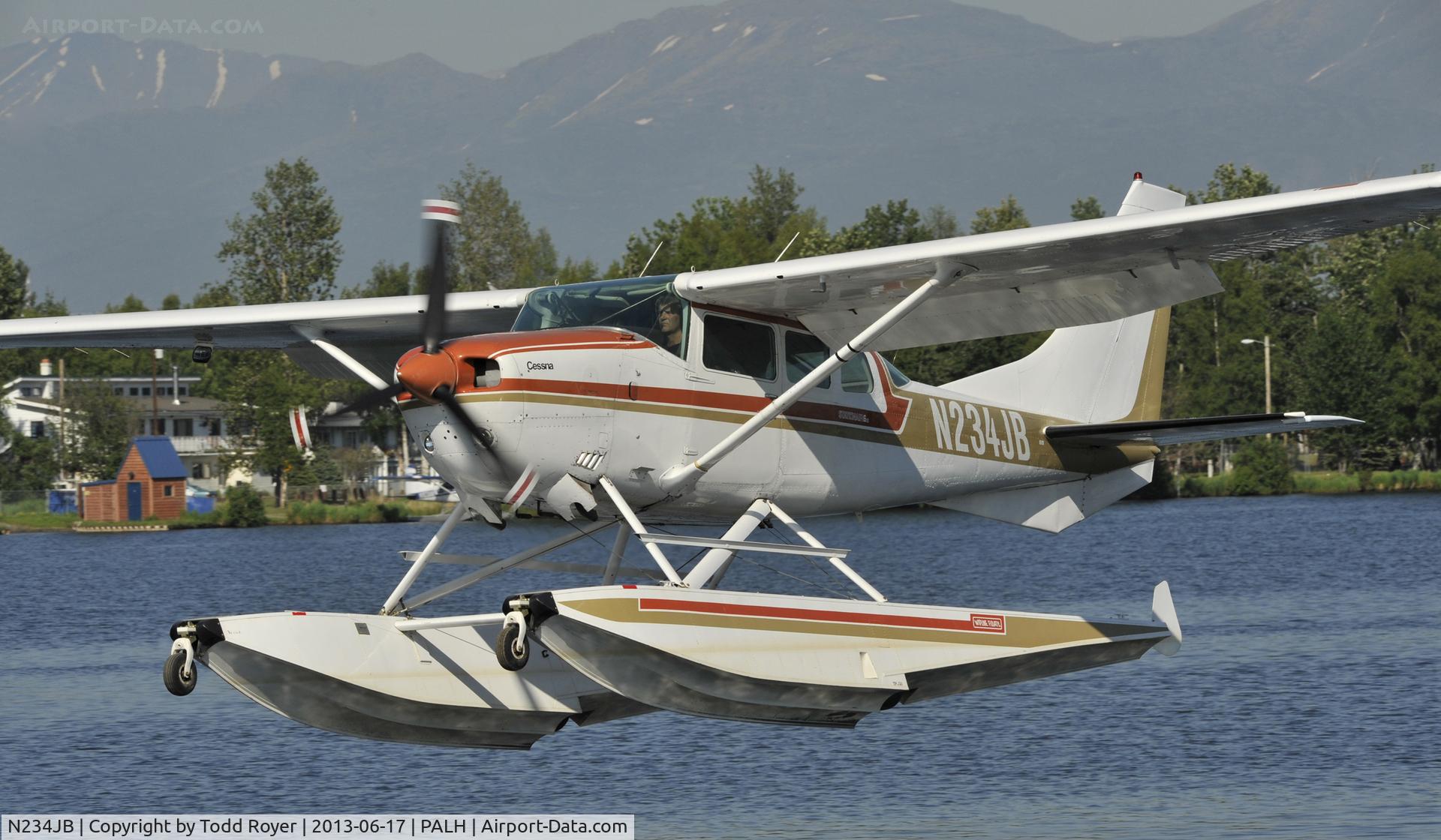 N234JB, 1978 Cessna U206G Stationair C/N U20604511, Departing Lake Hood