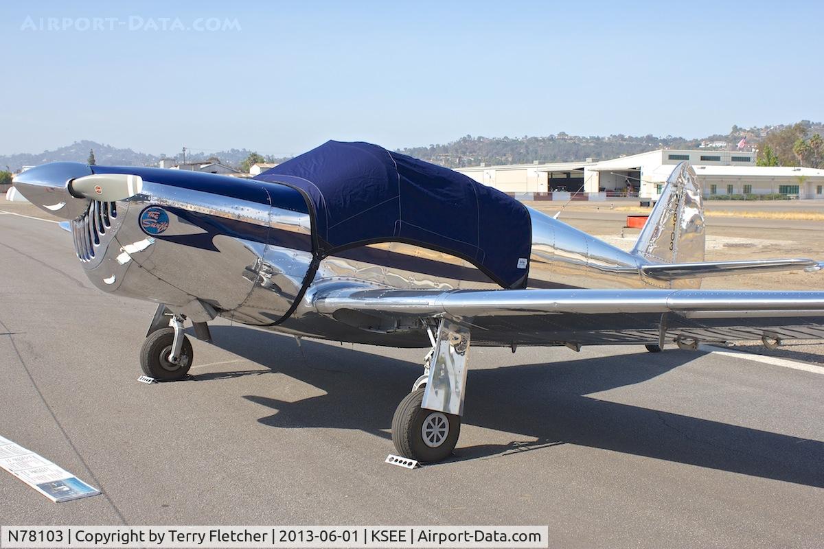 N78103, 1946 Globe GC-1B Swift C/N 2103, At 2013 Wings Over Gillespie Airshow , San Diego , California