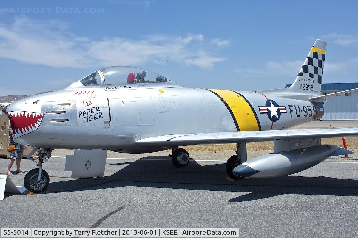 55-5014, 1955 North American F-86F-40 Sabre C/N 227-247, At 2013 Wings Over Gillespie Airshow , San Diego , California