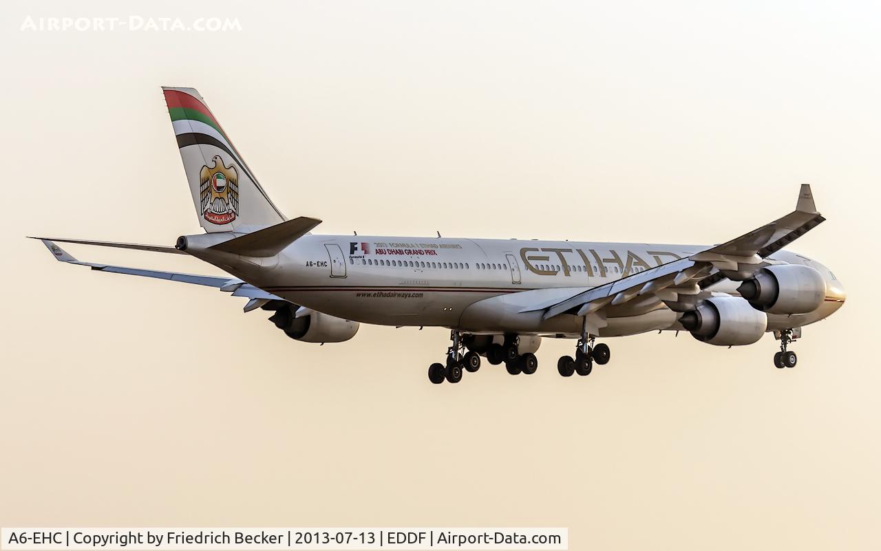 A6-EHC, 2006 Airbus A340-541 C/N 761, on final at Frankfurt