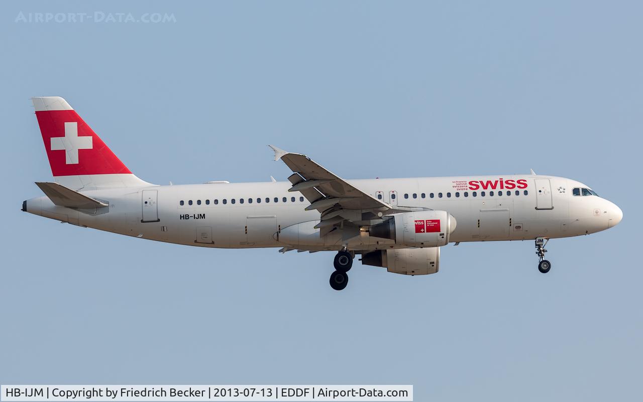 HB-IJM, 1996 Airbus A320-214 C/N 635, on final at Frankfurt