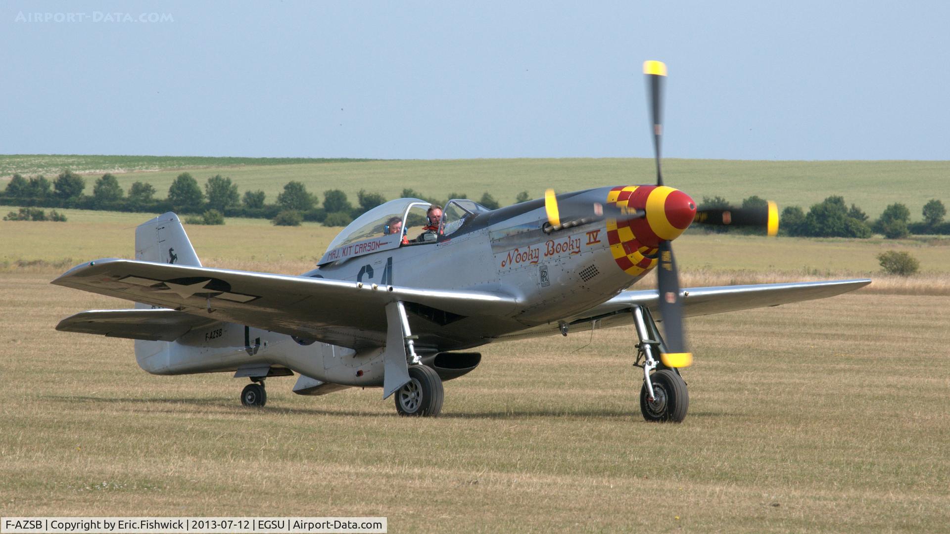 F-AZSB, 1944 North American P-51D Mustang C/N 122-40967, 3. F-AZSB on the eve of Flying Legends Air Show, Duxford - July 2013.