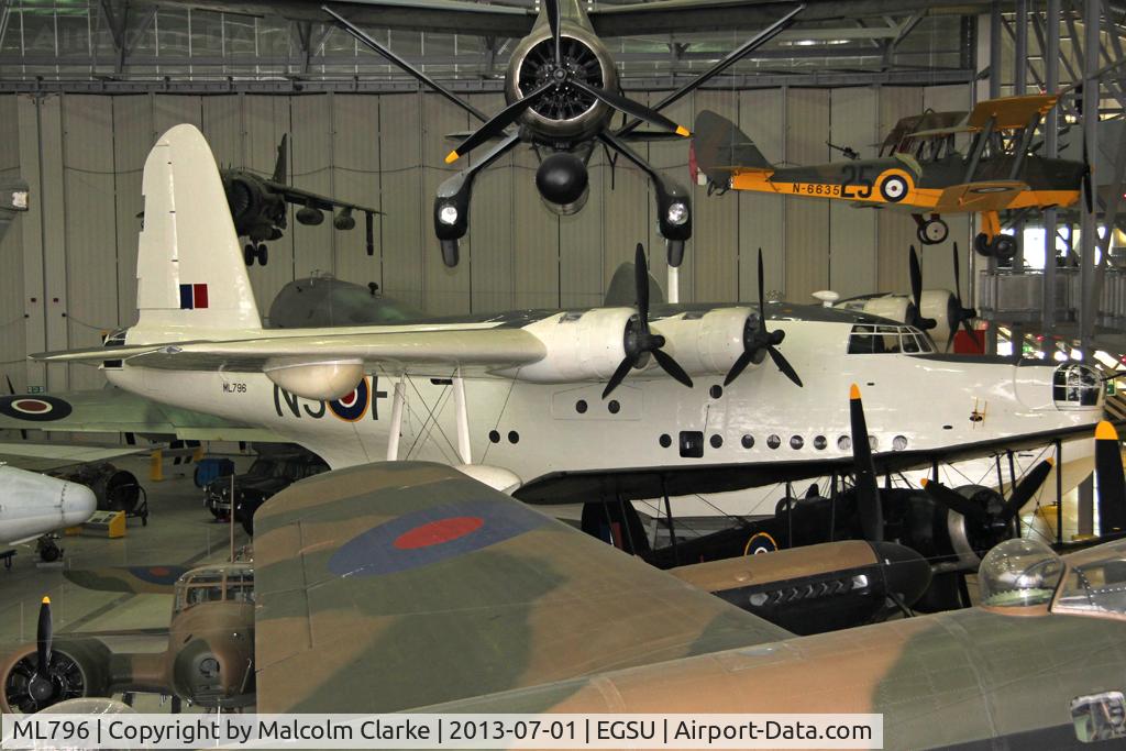 ML796, 1944 Short S.25 Sunderland Mk.V C/N SH.1071, Short S.25 Sunderland 5. In the AirSpace hangar, Imperial War Museum Duxford, July 2013.