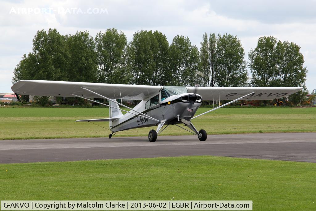 G-AKVO, 1946 Taylorcraft BC-12D Twosome C/N 9845, Taylorcraft BC-12D Twosome at The Real Aeroplane Club's Jolly June Jaunt, Breighton Airfield, 2013.