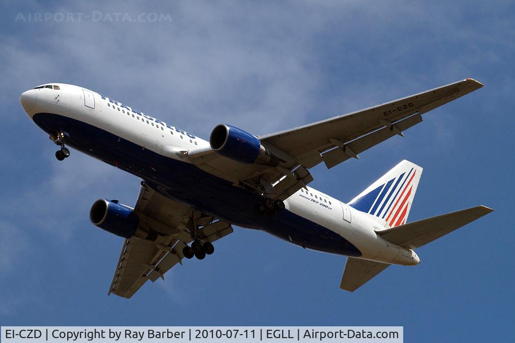 EI-CZD, 1986 Boeing 767-216 C/N 23623, Boeing 767-216ER [23623] (Transaero Airlines) Home~G 11/07/2010 On approach 27R.