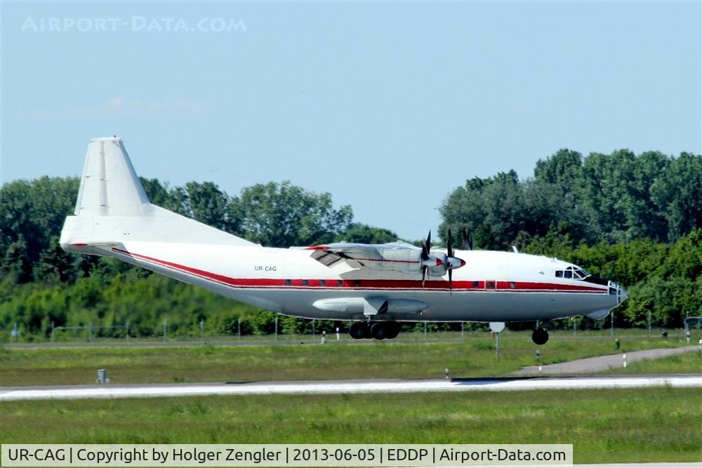 UR-CAG, 1969 Antonov An-12BK C/N 9346904, 44 years old girl is floating down rwy 08L...