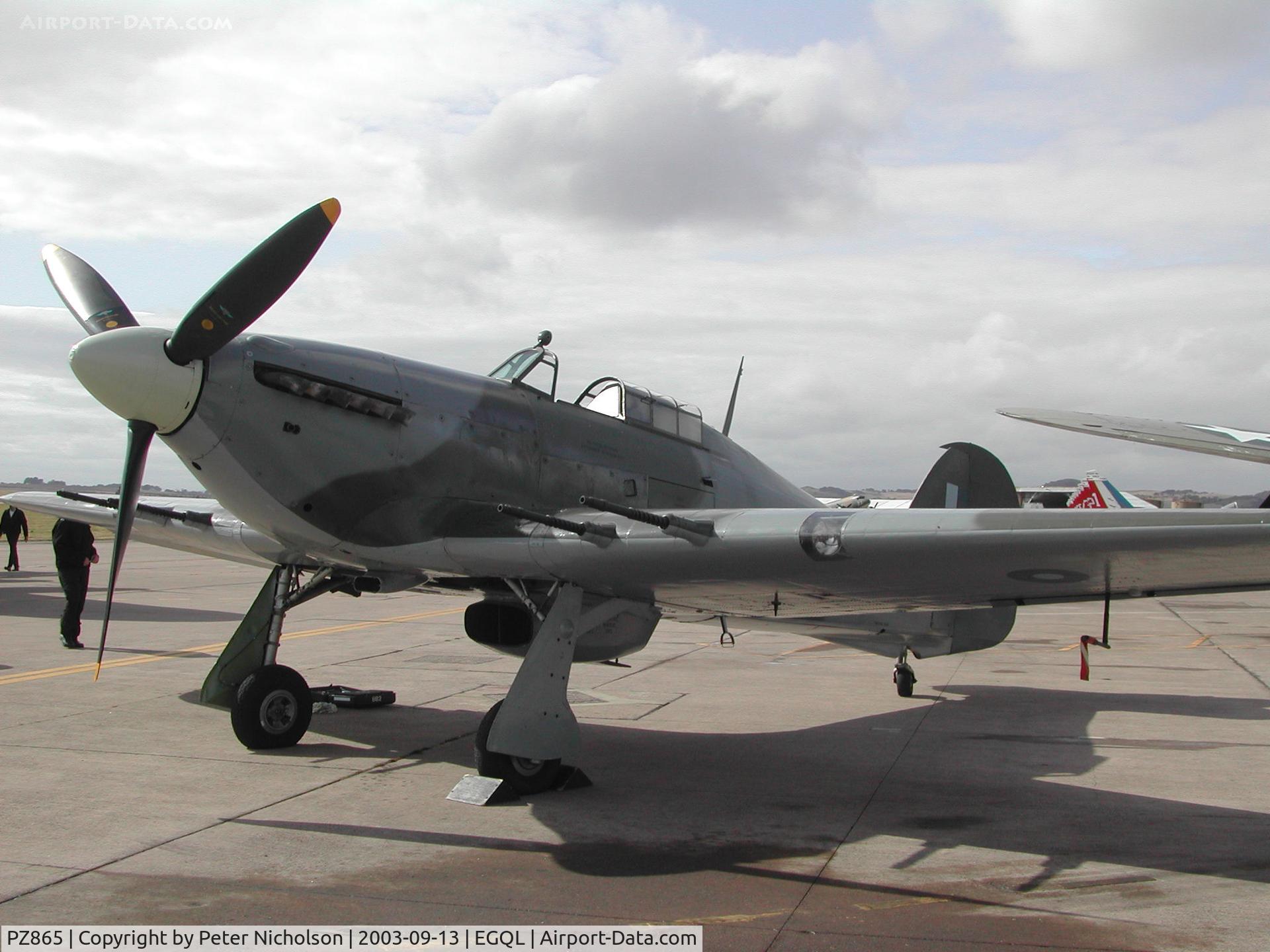 PZ865, 1944 Hawker Hurricane IIC C/N PZ865, Hurricane IIC of the Royal Air Force's Battle of Britain Memorial Flight based at RAF Coningsby on display at the 2003 RAF Leuchars Airshow.