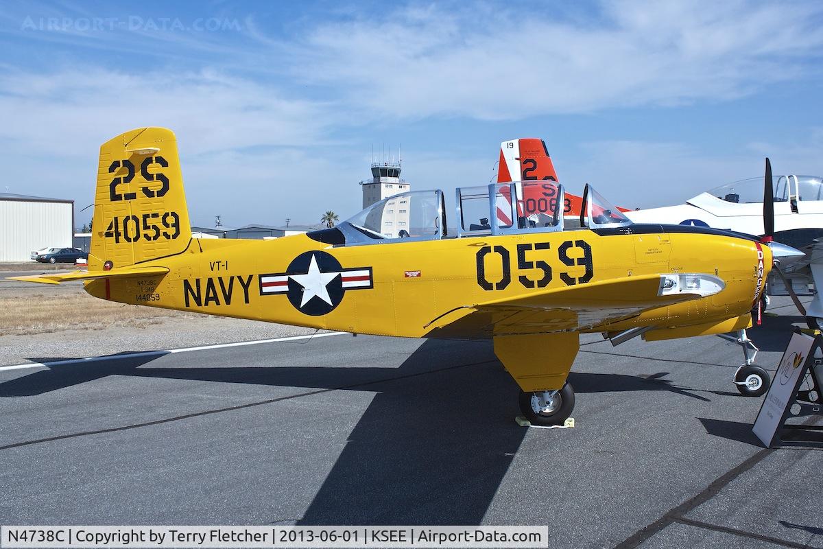 N4738C, 1957 Beech D-45 Mentor C/N BG-366, At 2013 Wings Over Gillespie Airshow in San Diego , California