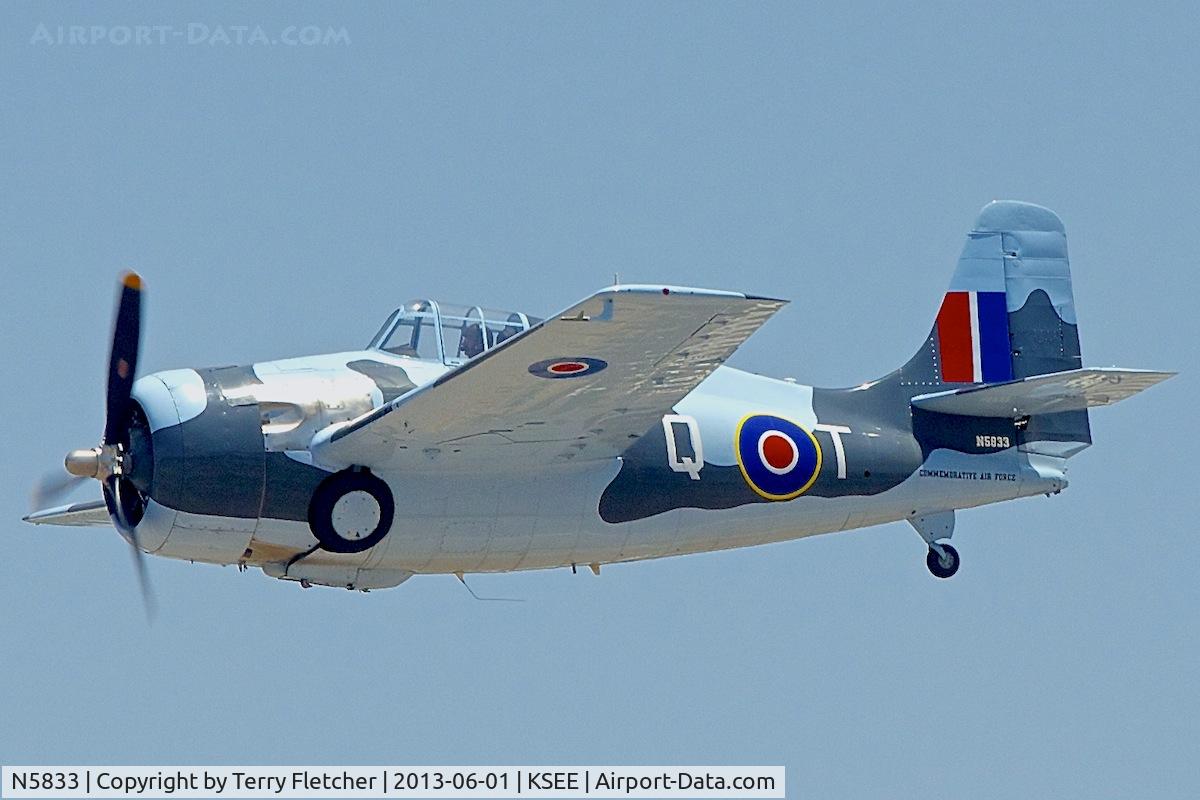 N5833, 1945 General Motors (Grumman) FM-2 Wildcat C/N 5833, At 2013 Wings Over Gillespie Airshow in San Diego , California