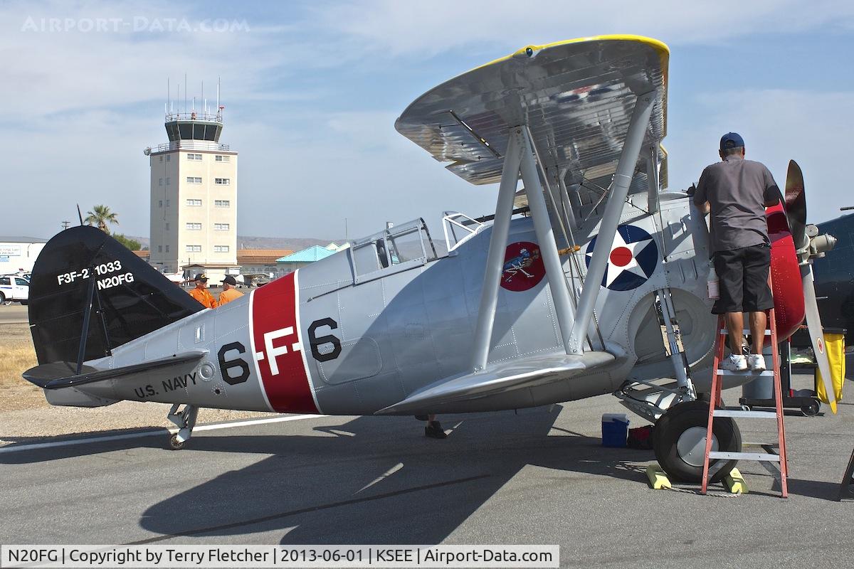 N20FG, 1938 Grumman F3F-2 C/N 1033, At 2013 Wings Over Gillespie Airshow in San Diego , California