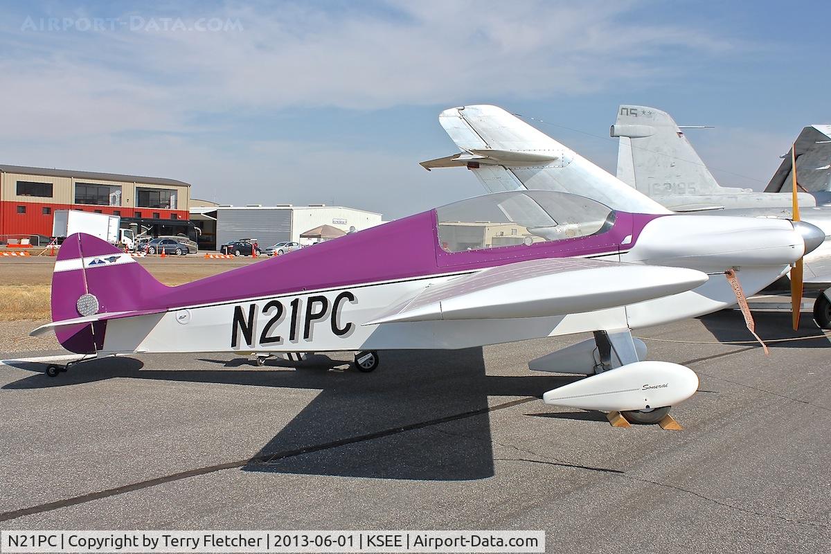 N21PC, 2005 Monnett Sonerai II-B C/N PM01-0397, At 2013 Wings Over Gillespie Airshow in San Diego , California