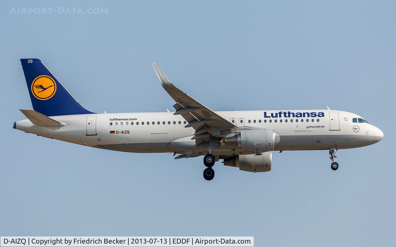 D-AIZQ, 2013 Airbus A320-214 C/N 5497, on final at Frankfurt