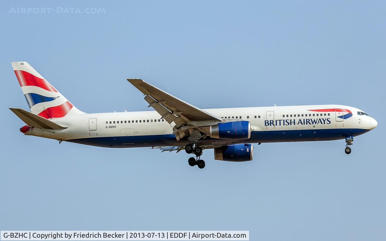 G-BZHC, 1998 Boeing 767-336 C/N 29232, on final at Frankfurt
