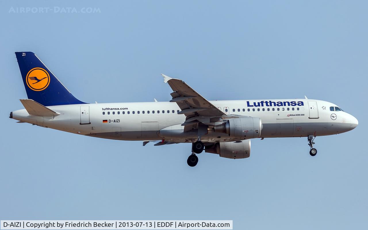 D-AIZI, 2010 Airbus A320-214 C/N 4398, on final at Frankfurt