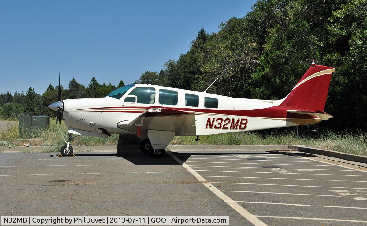 N32MB, 1969 Beech 36 Bonanza C/N E-160, Parked at the Nevada County Airport, Grass Valley, CA.