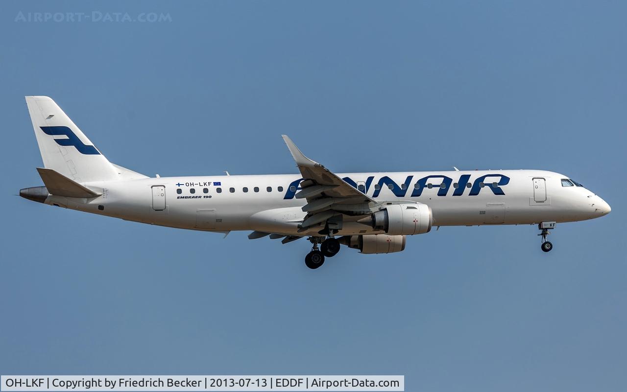 OH-LKF, 2007 Embraer 190LR (ERJ-190-100LR) C/N 19000066, on final at Frankfurt