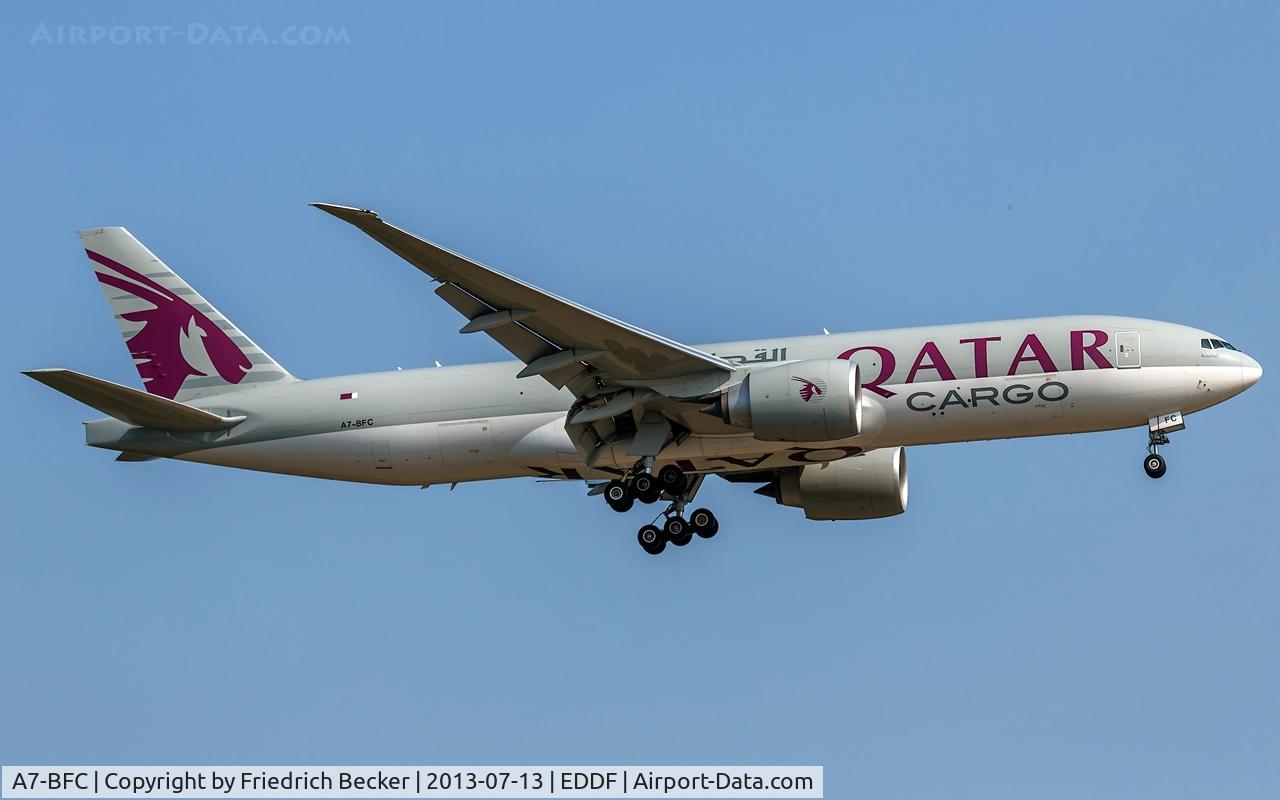A7-BFC, 2011 Boeing 777-FDZ C/N 36099, on final at Frankfurt