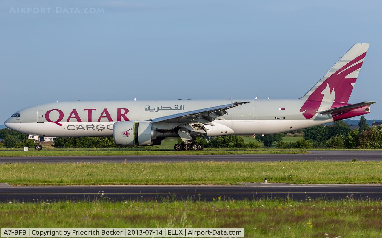 A7-BFB, 2010 Boeing 777-FDZ C/N 36100, decelerating after touchdown