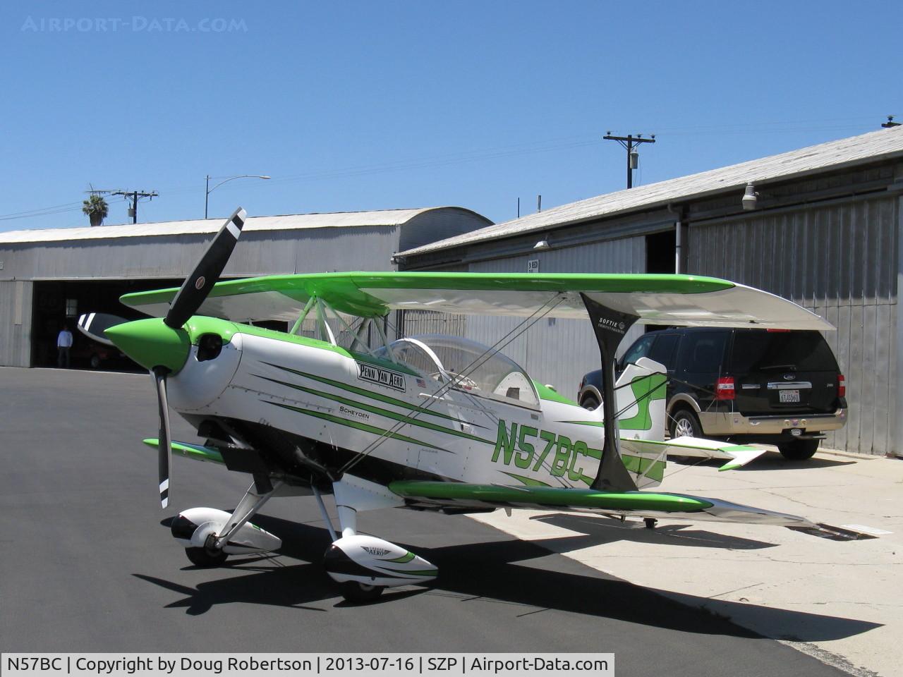 N57BC, 2001 Aviat Pitts S-2C Special C/N 6042, 2001 Aviat S-2C PITTS SPECIAL, Lycoming AEIO-540, Bill Cornick's airshow ride, full inverted systems, 4 ailerons, symmetrical wing airfoils, three-blade CS prop