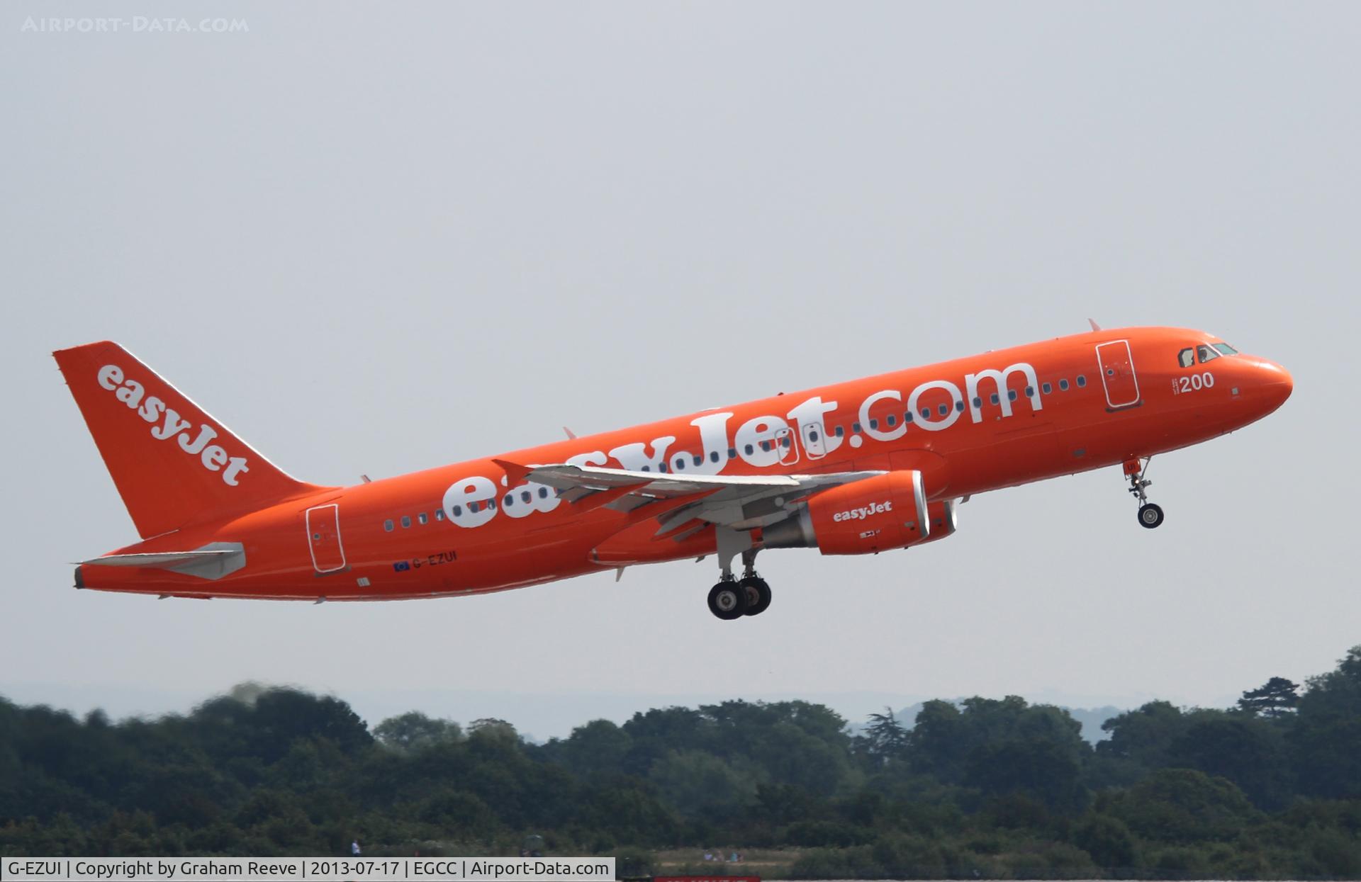 G-EZUI, 2011 Airbus A320-214 C/N 4721, Departing from Manchester.