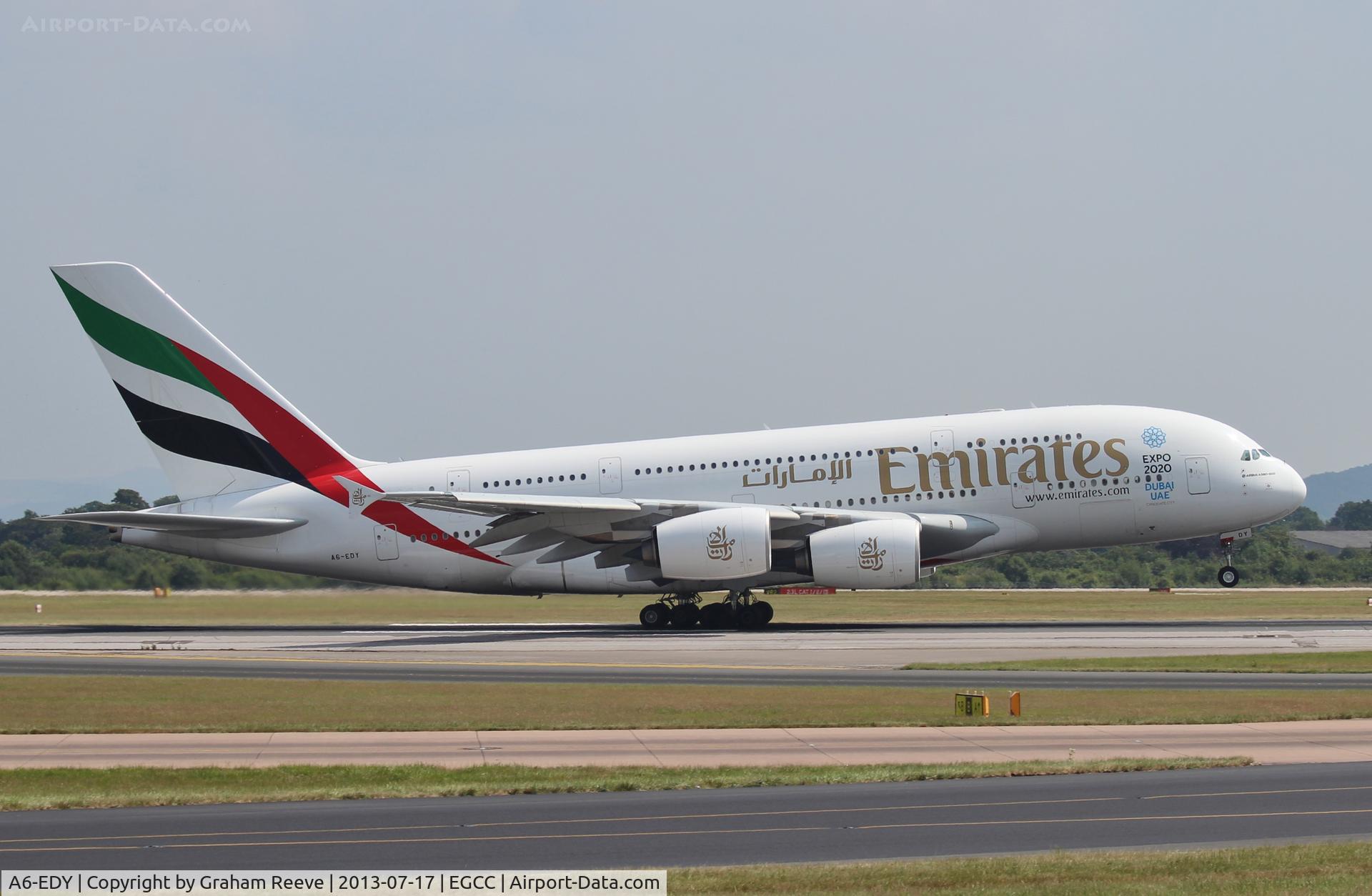 A6-EDY, 2012 Airbus A380-861 C/N 106, Just getting airbourne.