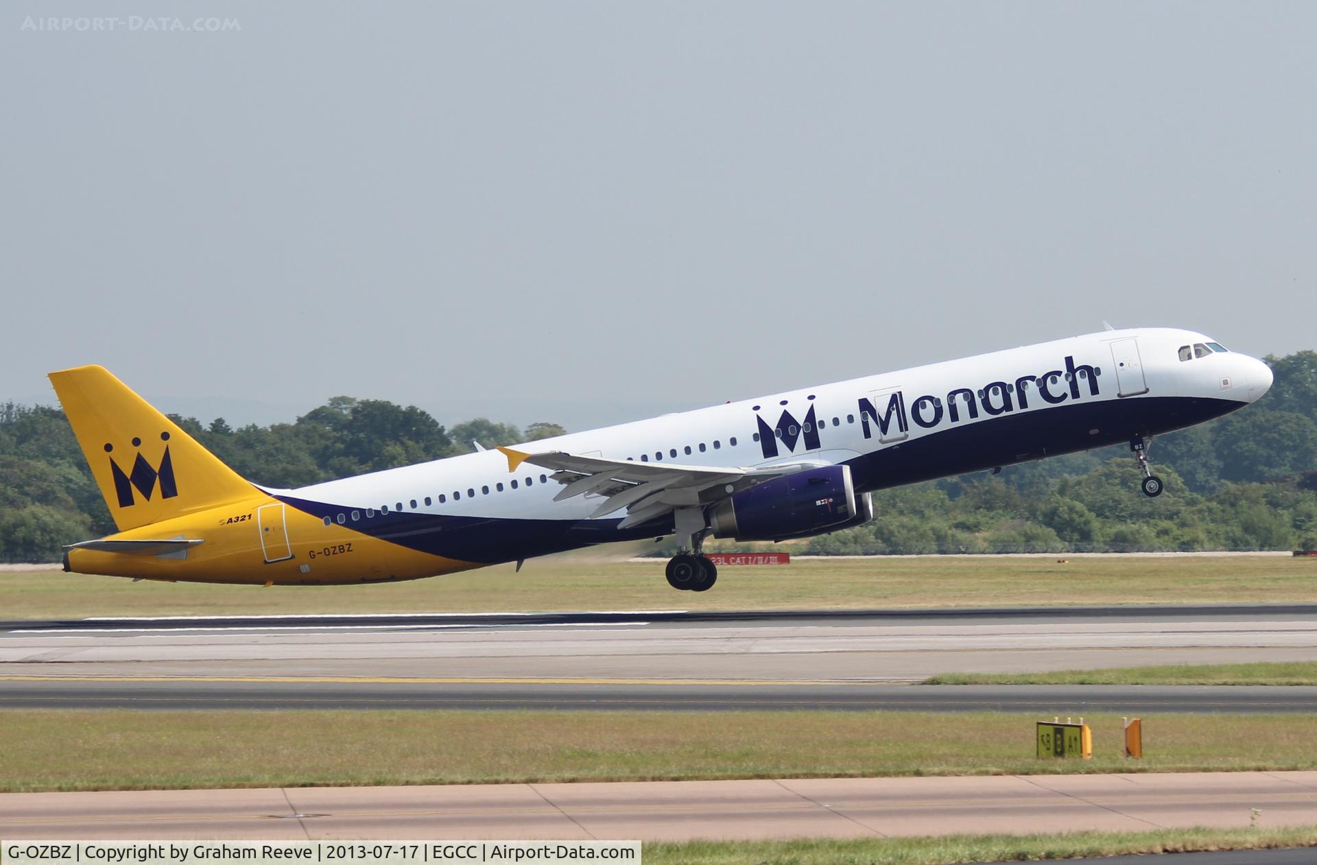 G-OZBZ, 2001 Airbus A321-231 C/N 1421, Just getting airbourne at Manchester.