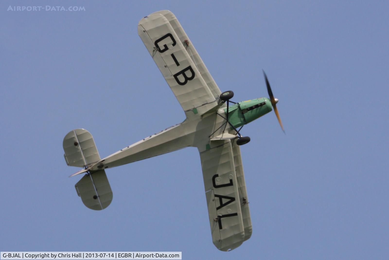 G-BJAL, 1957 Bucker 1-131E Jungmann C/N 1028, at the Real Aeroplane Club's Wings & Wheels fly-in, Breighton