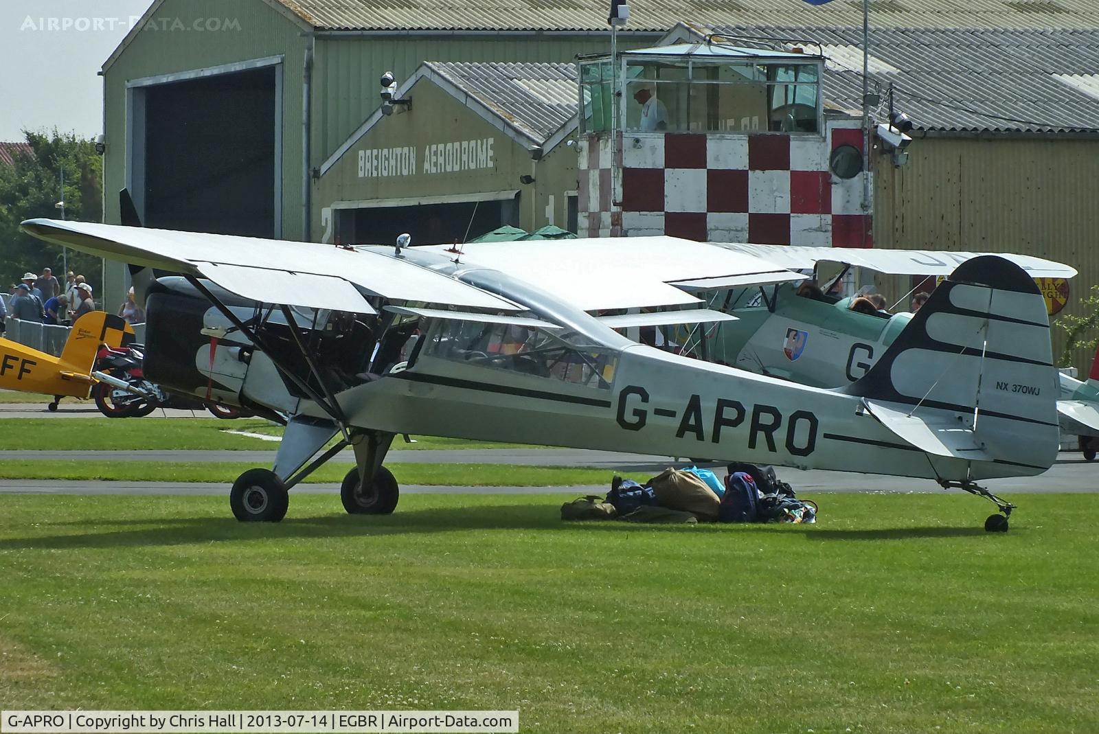 G-APRO, 1952 Auster 6A Tugmaster C/N WJ370, at the Real Aeroplane Club's Wings & Wheels fly-in, Breighton