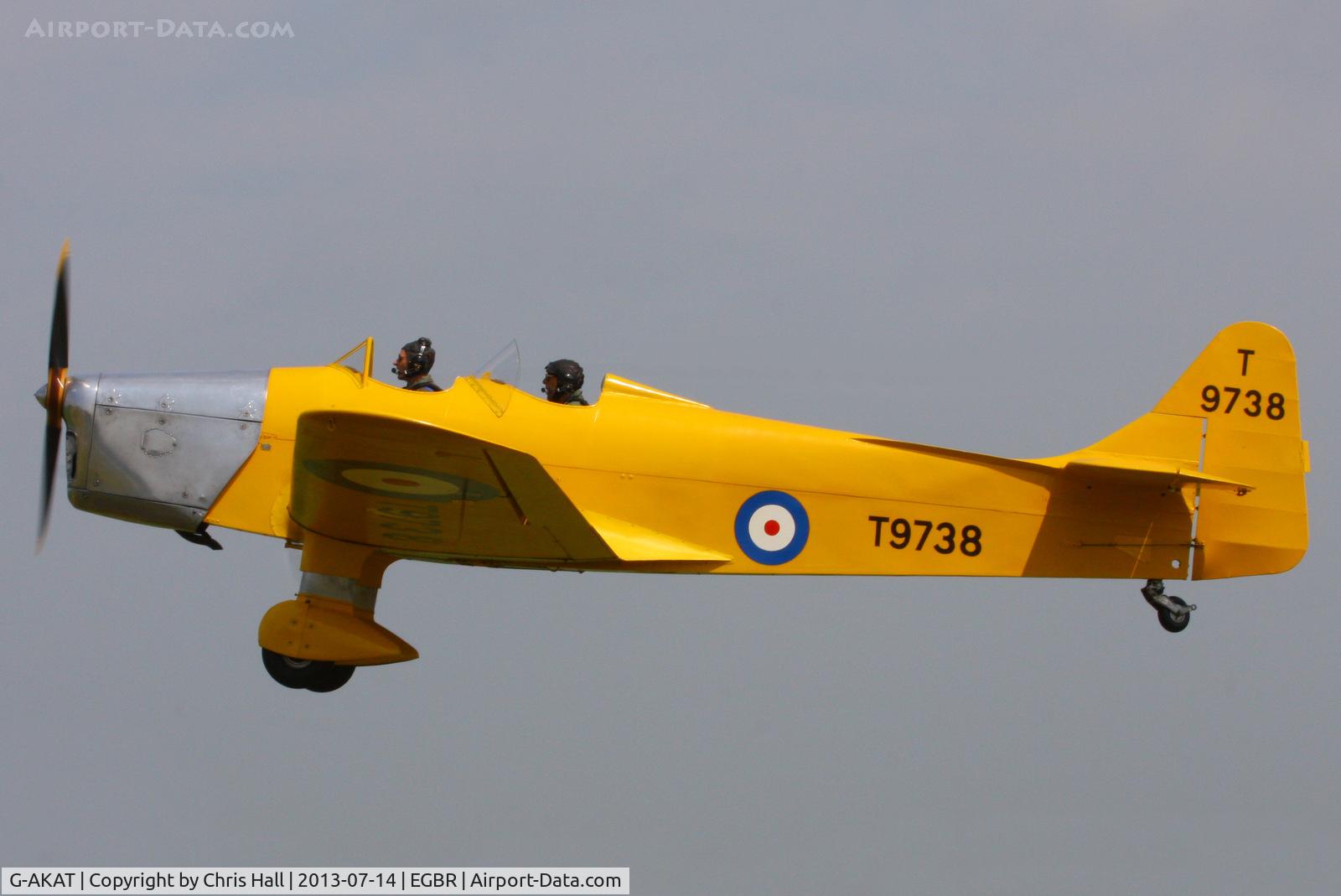 G-AKAT, 1940 Miles M14A Hawk Trainer 3 C/N 2005, at the Real Aeroplane Club's Wings & Wheels fly-in, Breighton