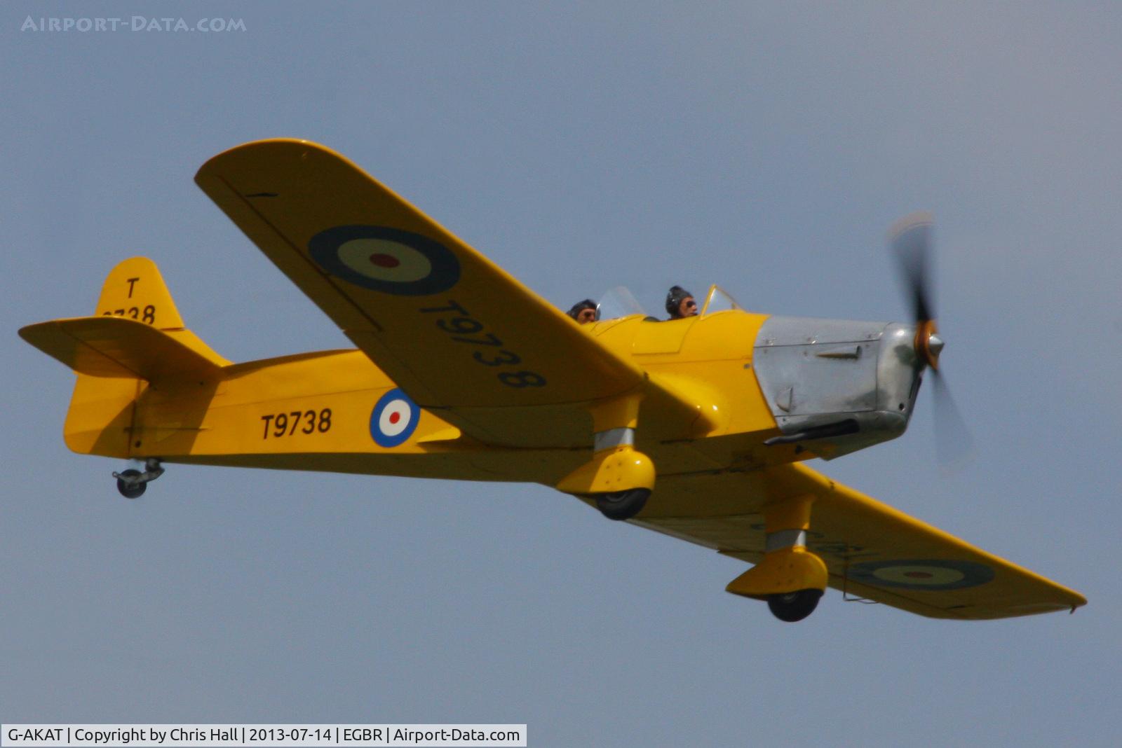G-AKAT, 1940 Miles M14A Hawk Trainer 3 C/N 2005, at the Real Aeroplane Club's Wings & Wheels fly-in, Breighton
