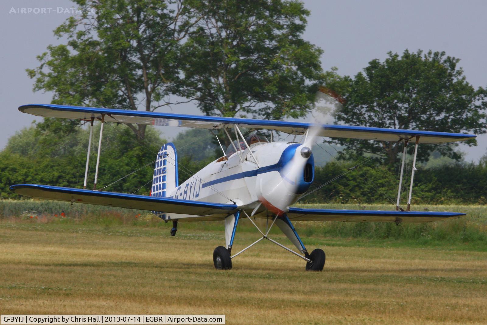 G-BYIJ, 1954 CASA 1-131E Series 2000 C/N 2110, at the Real Aeroplane Club's Wings & Wheels fly-in, Breighton