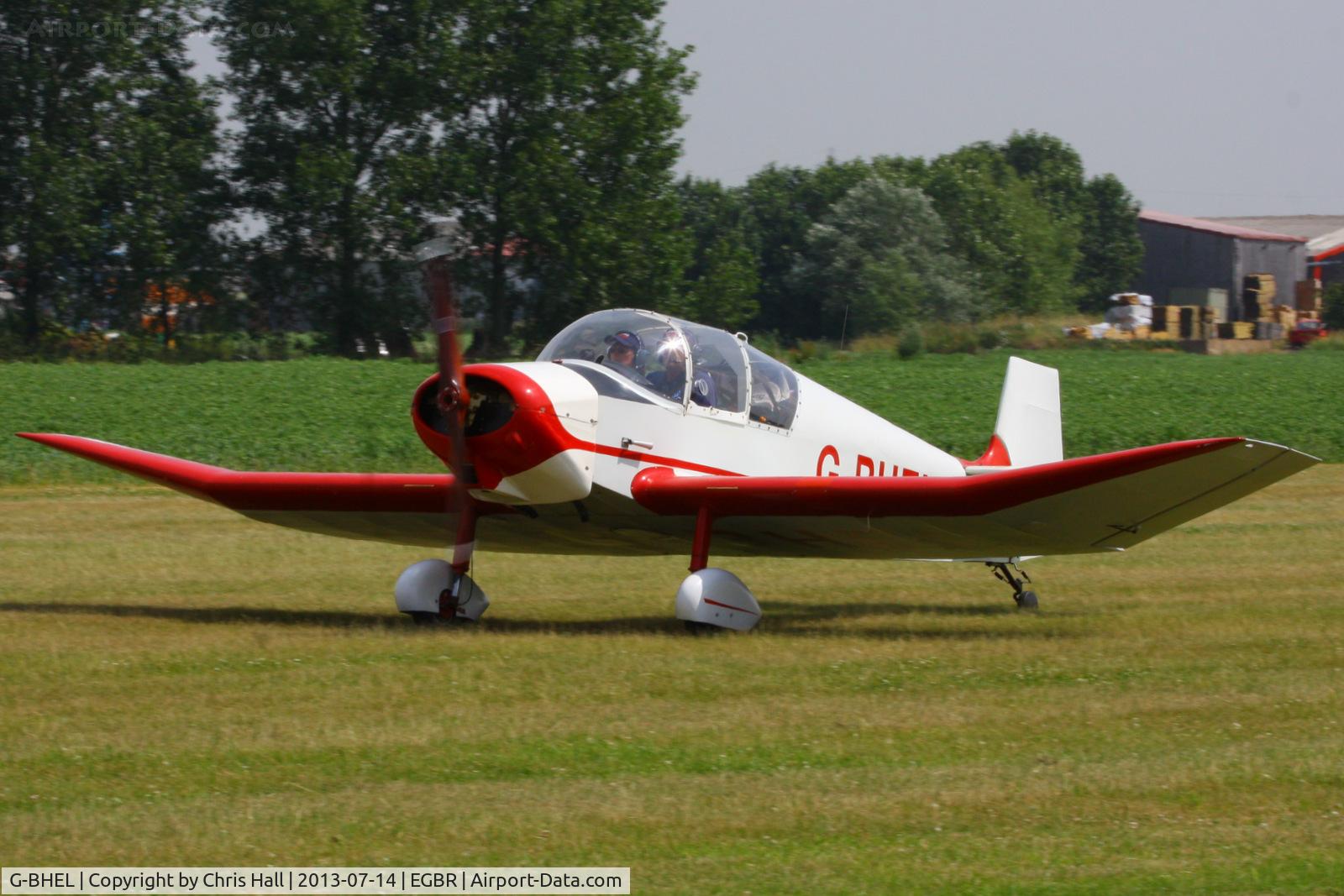 G-BHEL, 1957 SAN Jodel D-117 C/N 735, at the Real Aeroplane Club's Wings & Wheels fly-in, Breighton