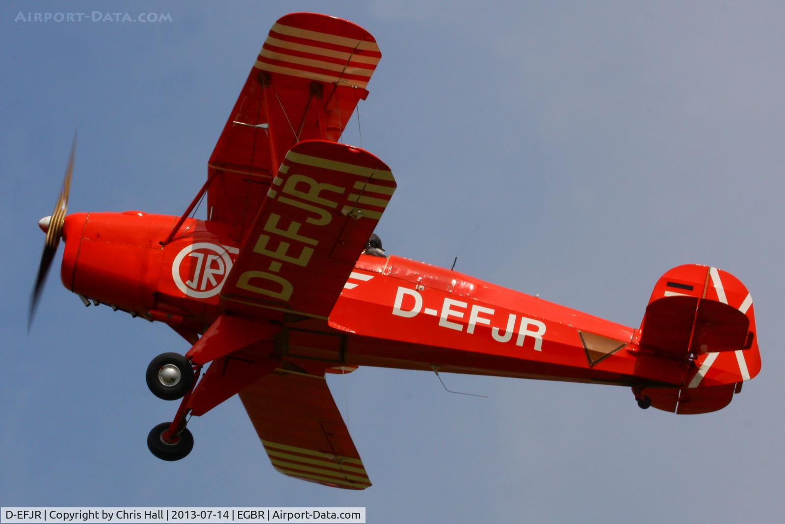 D-EFJR, 1954 CASA 1-131E Jungmann C/N 2072, at the Real Aeroplane Club's Wings & Wheels fly-in, Breighton
